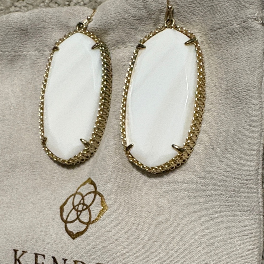 White Kendra Scott Statement Earrings - image 2